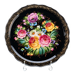 Поднос с авторской росписью "Цветы" 42х42 см