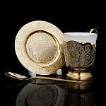 202678 Златоуст НАБОР чайный "ОРНАМЕНТ",фианиты 