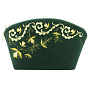 Косметичка бархатная с вышивкой "Нефертити". Темно-зеленая, фотография 2. Интернет-магазин ЛАВКА ПОДАРКОВ