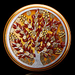 0053799-НП  Сувенир ПАННО "ДЕНЕЖНОЕ ДЕРЕВО"  цветы d=52см