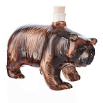 -1л-коричневый Фарфор ШТОФ "Медведь" коричневый  1л в комплекте 5087