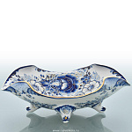 /ЗОЛ Гжель Конфетница  "Полянка" в золоте Авт. Алехин С.С. 