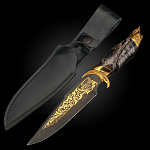 0069336 Златоуст Нож сувенирный "Акула" дамаск литье в ПУ 