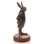 9450 Бронза скульптура "Финансист" на подставке Мрамор Эмаль 19см