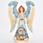 0015638-25см Скульптура из дерева "Ангел со свечой" Авт.работа