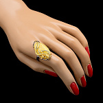 720052/7,28г  Серебро 925* КОЛЬЦО вст.Янтарь р/п