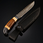 0060267 Оружие сувенирное Нож "Багира"дамаск, рук.латунь посеребр. в П/У