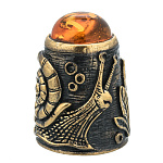 0047175/1486 Сувенир Наперсток Улитка с кабошоном Сувенир (коньячный)