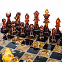 Шахматный ларец с инкрустацией и фигурами из янтаря, фотография 2. Интернет-магазин ЛАВКА ПОДАРКОВ