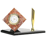 0035162/7276  Нат.камень Настольный набор для руководителя  "КУБИК"  креноид змеевик