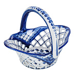 0072892 ГЖЕЛЬ Конфетница Корзина сетка малая   в коб 18*14*14 СМ