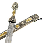 300311-Подарочный Набор, Кинжал Ирбис кубачи ФР П/У(с окном)