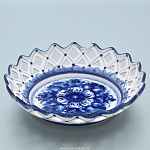 -коб Гжель КОРЗИНКА ДЛЯ ПЕЧЕНЬЯ "Нежная" КРУГЛАЯ