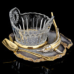 0072558 Златоуст Икорница "СТЕРЛЯДЬ" на агате