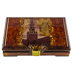 Шкатулка янтарная "Спасская башня"