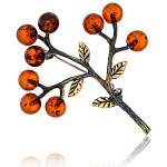 0049816/625.4 Брошь Веточка 4.01 (коньячный)