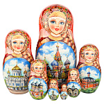 Матрешка "Храм Василия Блаженного" 7 мест