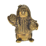 0037645 Бронза КОЛОКОЛЬЧИК "Пингвин со снежками" 5,5*4,5см