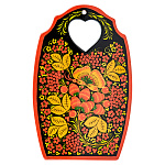 0076162  Хохлома Сувенир ДОСКА РАЗДЕЛОЧНАЯ КЛУБНИКА черн