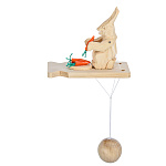 0074514 Богородская игрушка ЗАЯЦ с морковкой (КРОЛИК)