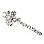 -9235 Традиции ФАБЕРЖЕ  Брошь "БУЛАВКА серебряная с бантом"