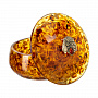 Круглая шкатулка из янтаря "Знак зодиака Лев", фотография 1. Интернет-магазин ЛАВКА ПОДАРКОВ