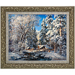 -62*52см Репродукция картины М.А Сатарова "Зимняя сказка" багет №14 сер
