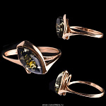 820267/1,85г  Серебро 925* КОЛЬЦО вст.Янтарь позолота