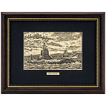  /25*32см Офорт черно-белый "Военно-морской флот России"