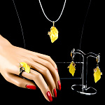 0025533/№1 Серебро 925 К-т серьги 4,89 ;кольцо 5,36 ; подвеска 6,75