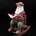 0011132/ВКТР-большой Скульптура из дерева "Дед Мороз в кресле-качалке"Большой