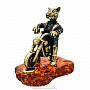 Статуэтка с янтарем "Кот байкер", фотография 2. Интернет-магазин ЛАВКА ПОДАРКОВ