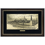 202672/44*72см Офорт черно-белый "Вид на Кремль с Большого Москворецкого моста"