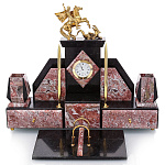 0069586 Нат.камень Письменный набор "Георгий Победоносец"  118670