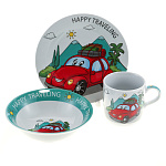  НАБОР детской посуды  3 предмета "МАШИНКИ" фарфор