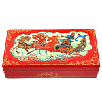 0050576/17*7см  Шкатулка лаковая миниатюра Холуй "Тройка"119,2