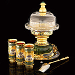  Златоуст Икорница в наборе "Дары Нептуна"Нефрит Эмаль