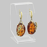 7210261/сред. вес 11,25г  Серебро 925* СЕРЬГИ вст.Янтарь 