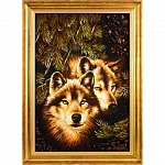 Янтарная картина "Волки"