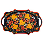 0072529 Хохлома ПОДНОС ОВАЛЬНЫЙ 41*24см фигуный