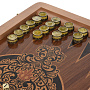 Нарды с кожаной вставкой и янтарными фишками "Золотой питон" 60х30 см, фотография 5. Интернет-магазин ЛАВКА ПОДАРКОВ