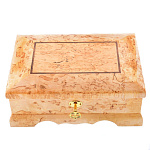 0028092/24.5*17.5*9см Кар.береза ШКАТУЛКА ЛАРЕЦ с зеркалом и замком прямоуг. массив 