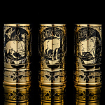 0023007 Златоуст СТОПКА-ГИЛЬЗА "ЗВЕРИ" на 3 персоны  3331032