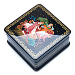 0053896/6*6см  Шкатулка лаковая миниатюра Холуй "РОДНИЧОК (у колодца)" 154,1