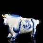 Штоф фарфоровый "Бык". Гжель, фотография 2. Интернет-магазин ЛАВКА ПОДАРКОВ