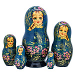 Матрешка "Цветы" 5 мест