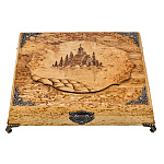 Шкатулка деревянная из карельской березы "Остров"