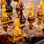 Шахматный ларец с инкрустацией и фигурами из янтаря, фотография 7. Интернет-магазин ЛАВКА ПОДАРКОВ