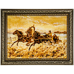 Картина янтарная "Зимняя тройка" 60 x 80 см