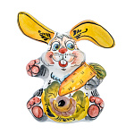  Гжель Скульптура КРОЛИК С МОРКОВКОЙ высота 11 см